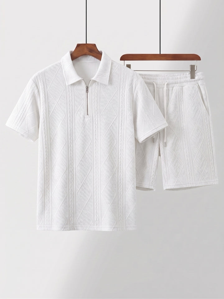 Ronan | Men's Retro Geometric Shirt & Shorts Set