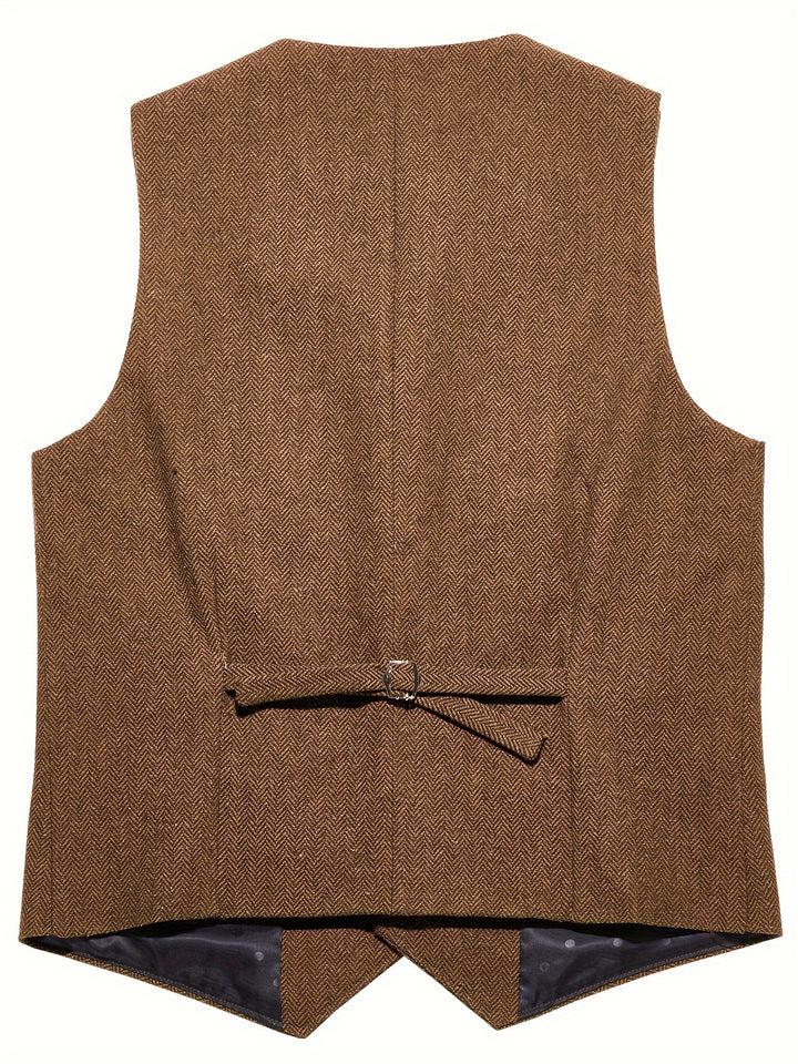 Archer | Herringbone Tailored Waistcoat