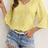 Marianne | Floral Ruffle-Sleeve Blouse