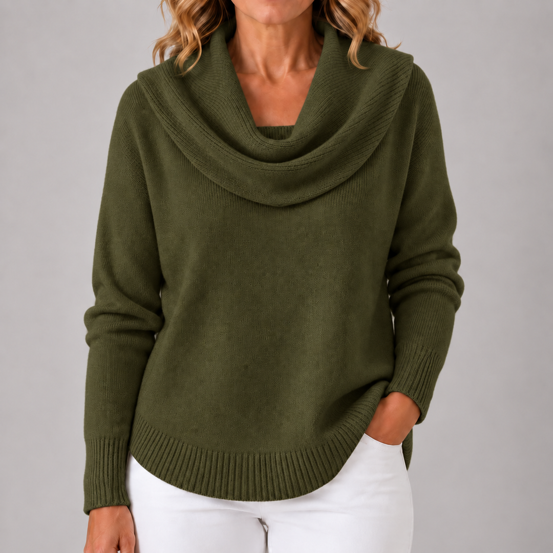 Cara | Draped Cowl Neck Sweater