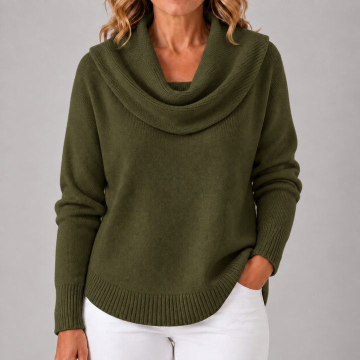 Cara | Draped Cowl Neck Sweater