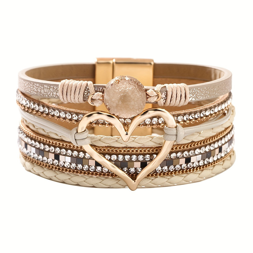 Blanche | Layered Heart Cuff Bracelet