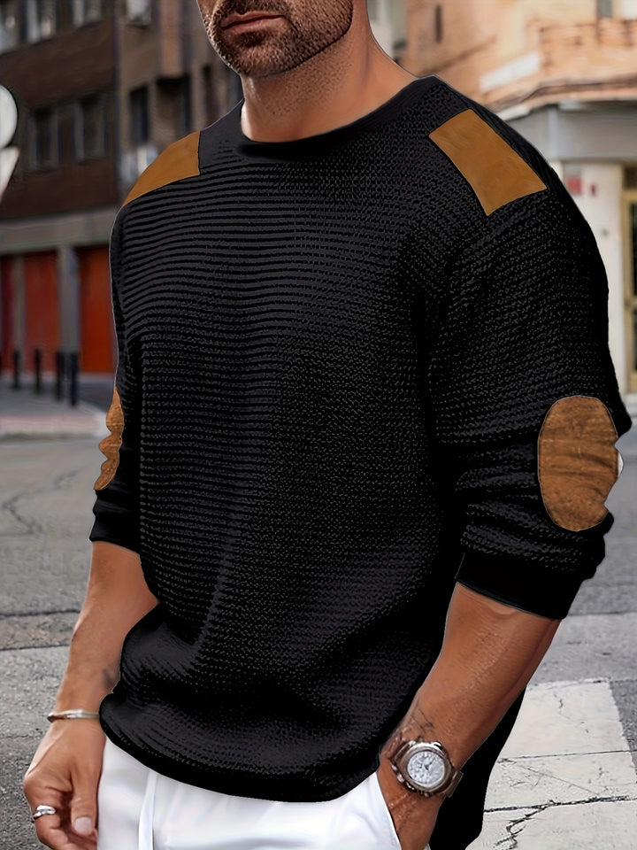 Spencer | Textured Elbow-Patch Sweater