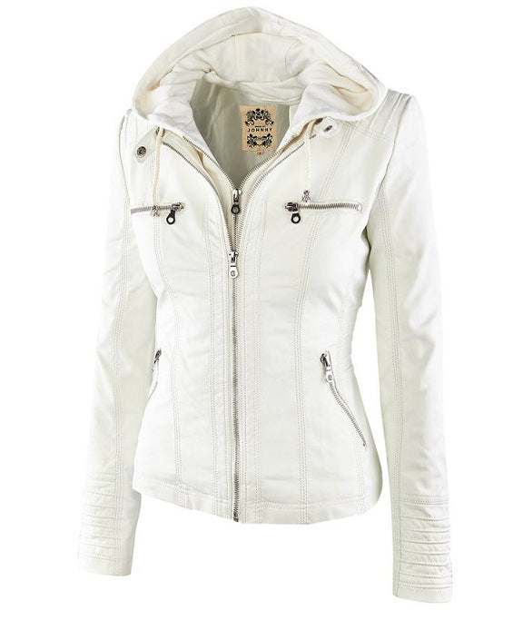 Louise | Hooded Zip-Up Biker Jacket