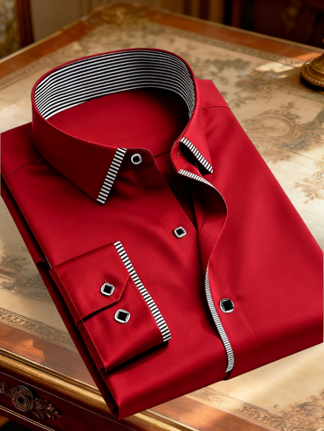Cassian | Men's Layered Contrast Collar Shirt