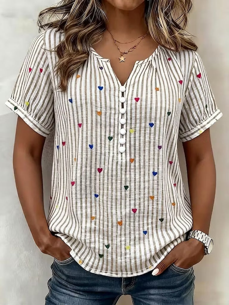 Bettina | Heart Stripe Blouse