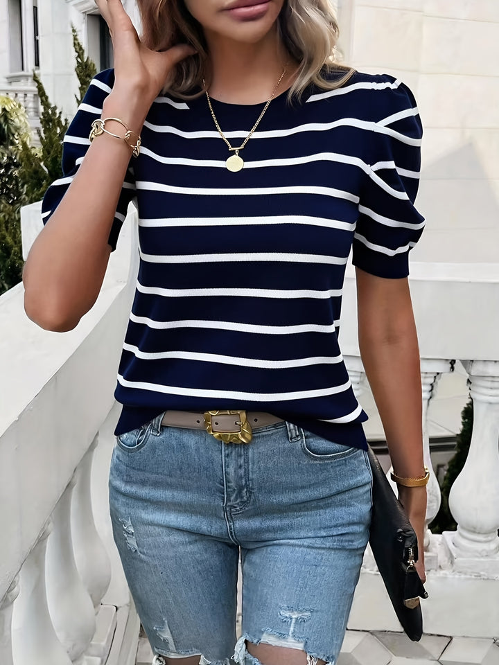 Gwendolyn | Striped Puff-Sleeve Top