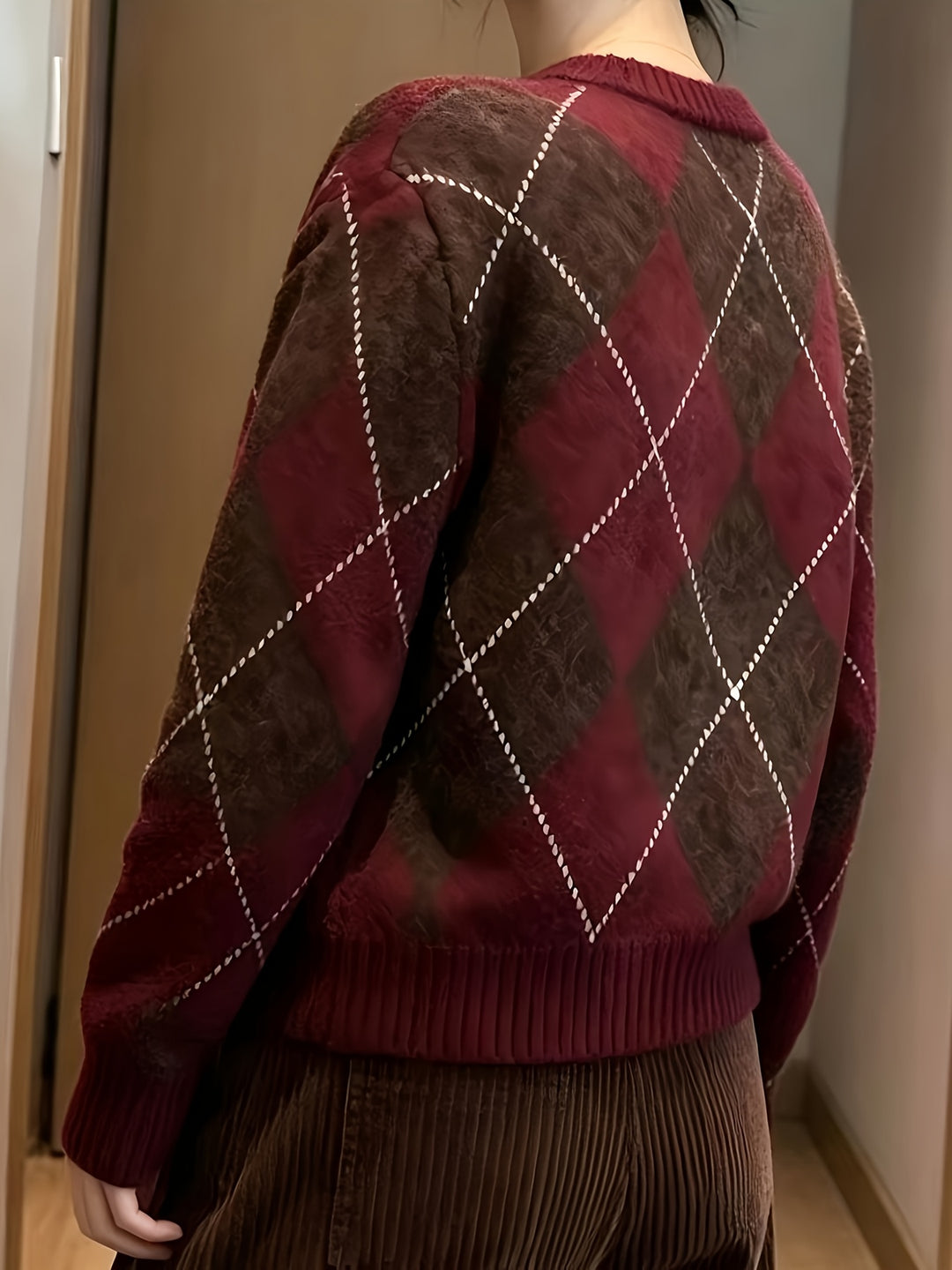 Cordelia Rose | Diamond Check Knit Sweater