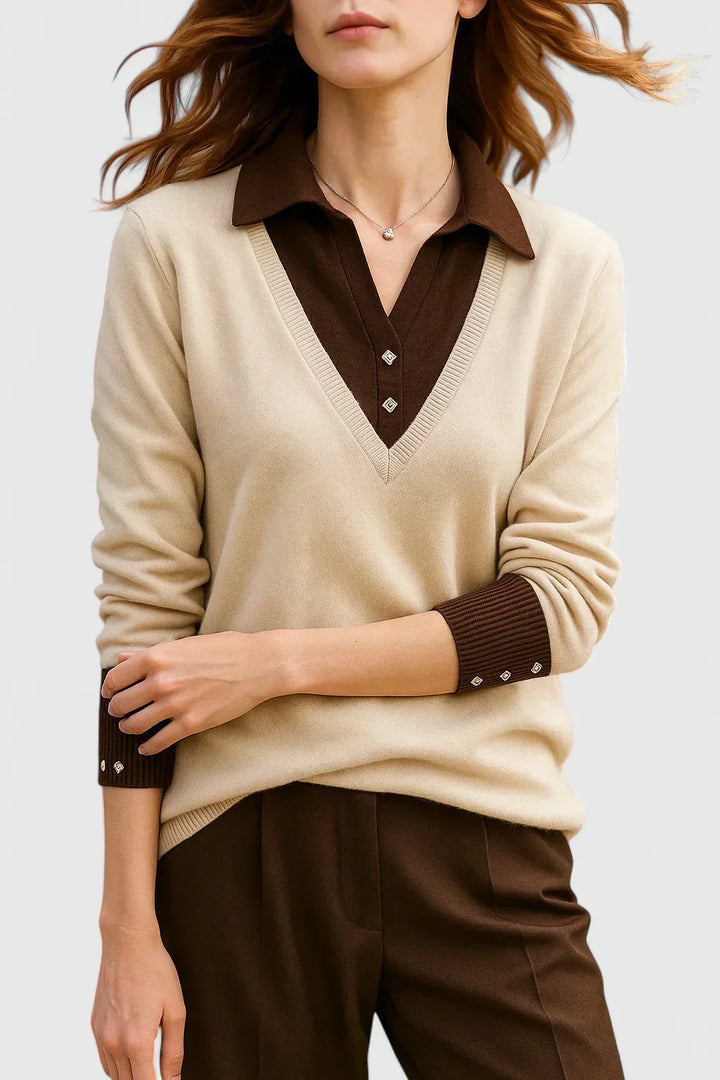 Esme | Collared V-Neck Sweater