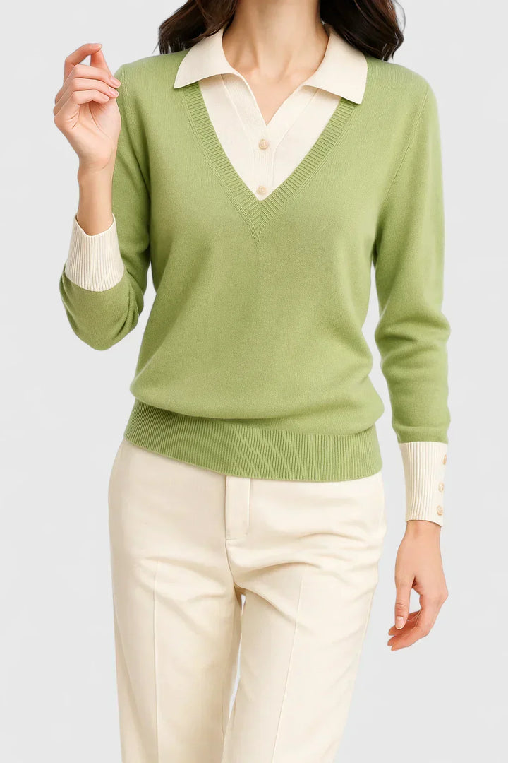 Esme | Collared V-Neck Sweater