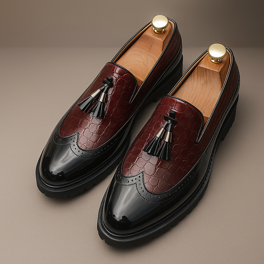 Ellis | Textured Tassel Loafers