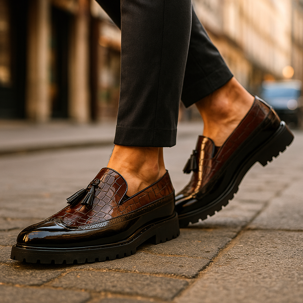 Ellis | Textured Tassel Loafers