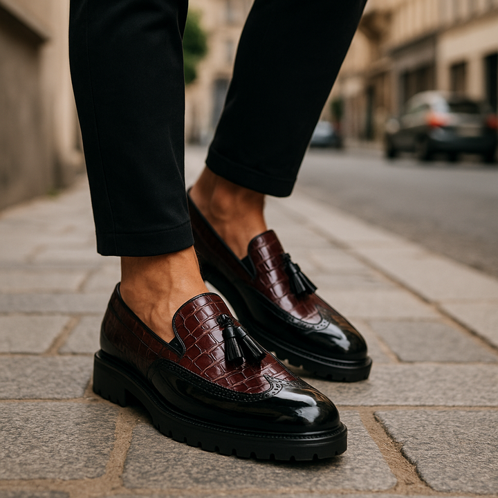 Ellis | Textured Tassel Loafers