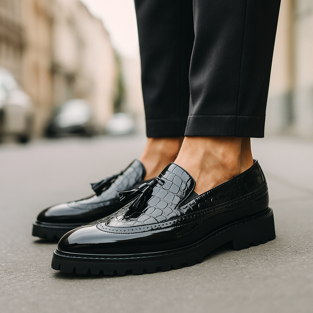 Ellis | Textured Tassel Loafers