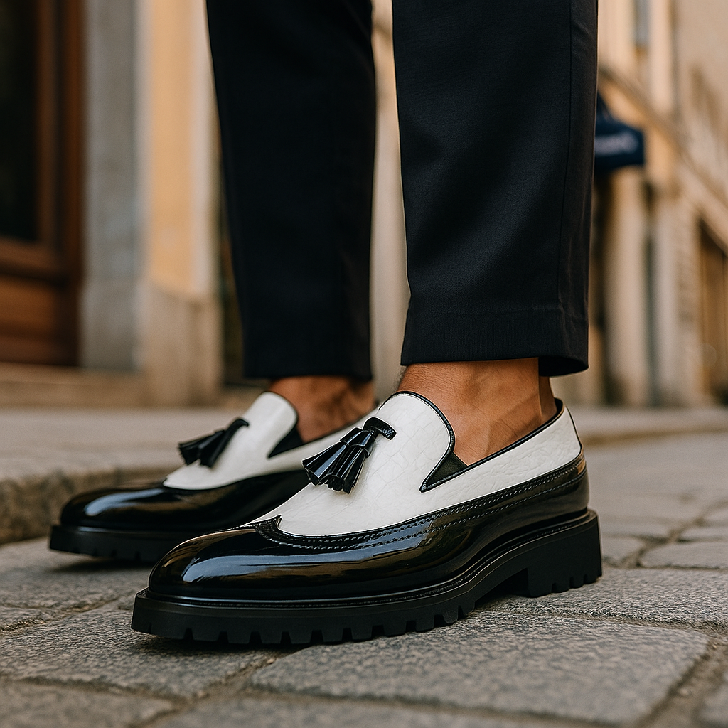 Ellis | Textured Tassel Loafers