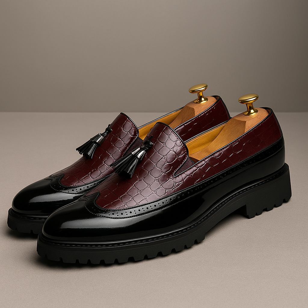 Ellis | Textured Tassel Loafers