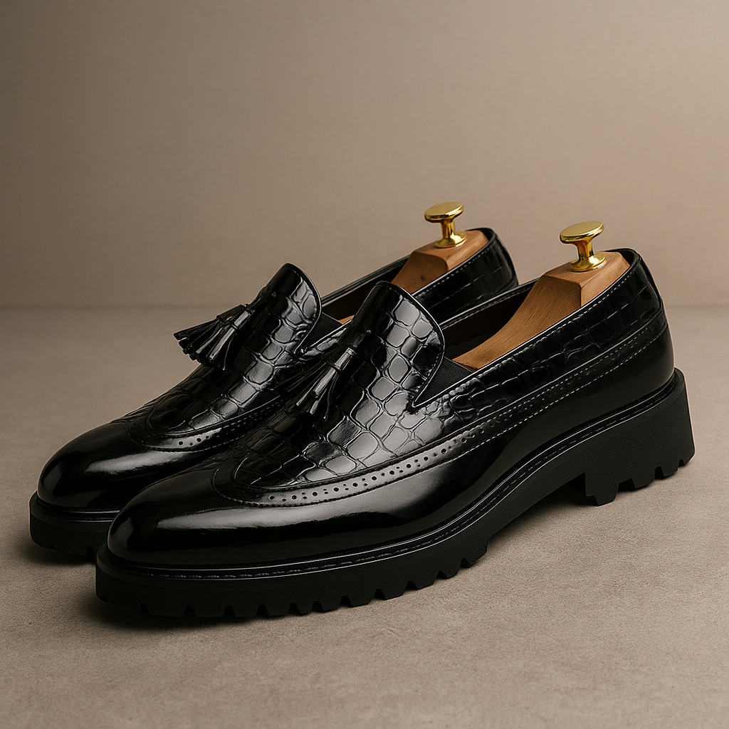 Ellis | Textured Tassel Loafers