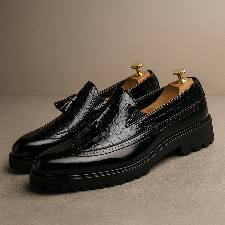 Ellis | Textured Tassel Loafers