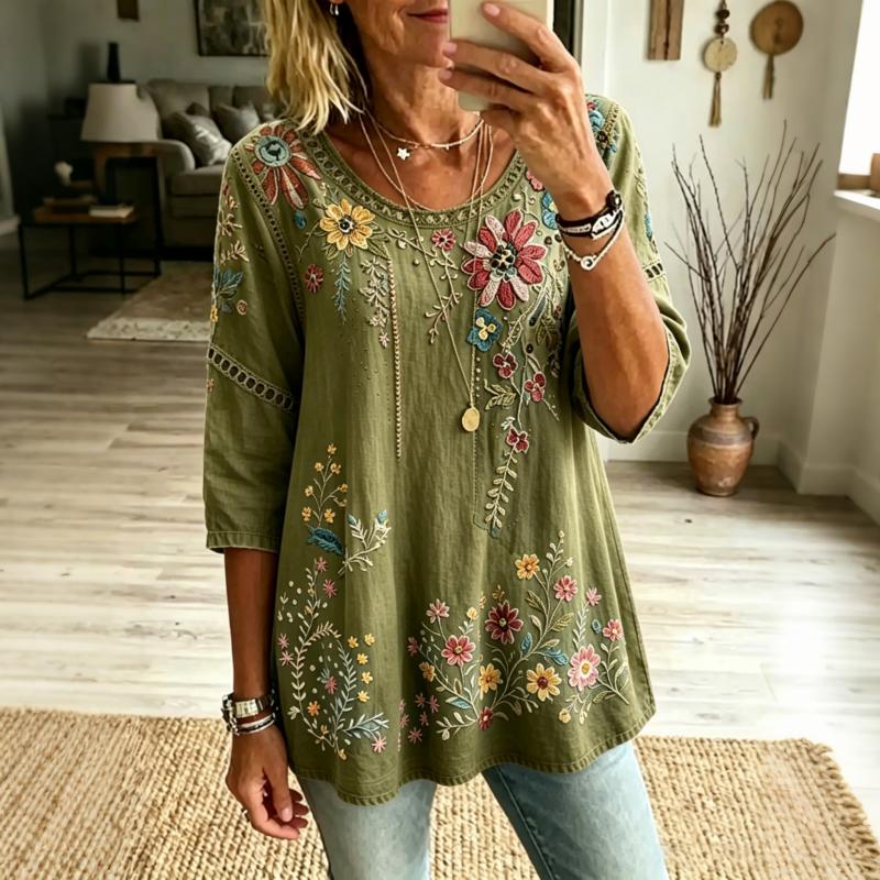 Marla | Embroidered Floral Blouse