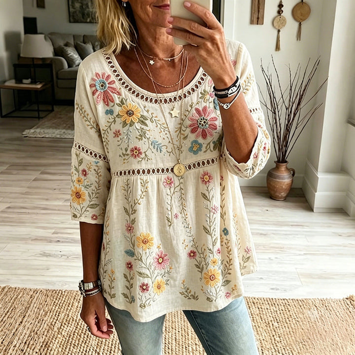 Marlena | Embroidered Floral Blouse