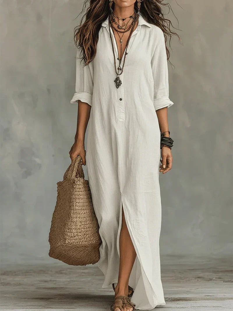 Elena | Relaxed Buttoned Maxi Dress