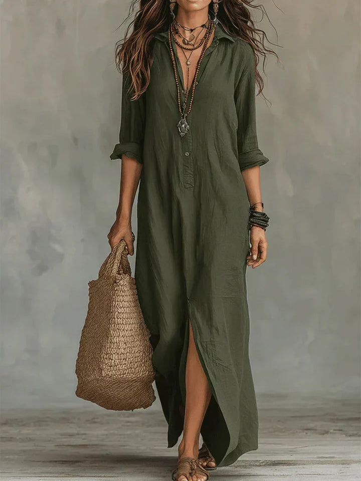 Elena | Relaxed Buttoned Maxi Dress