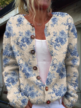 Dorothea | Floral Button-Front Cardigan