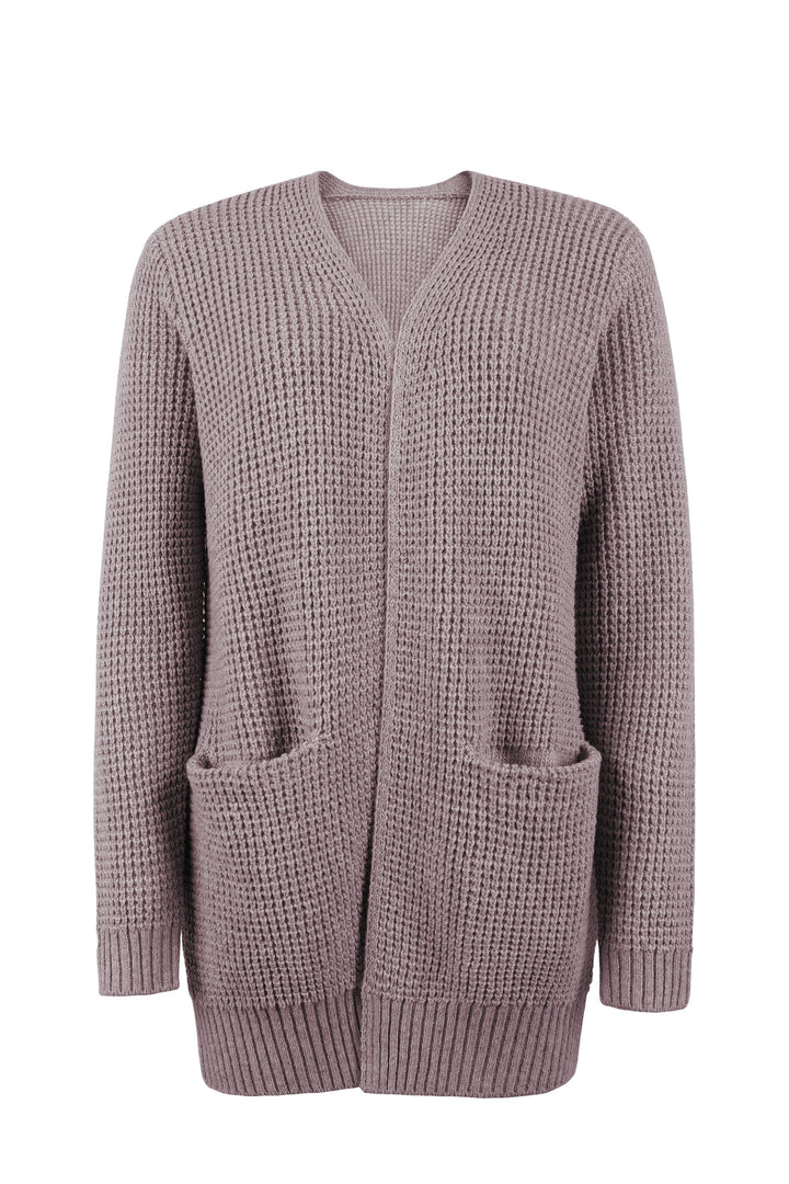 Theodora | Waffle-Knit Open Cardigan