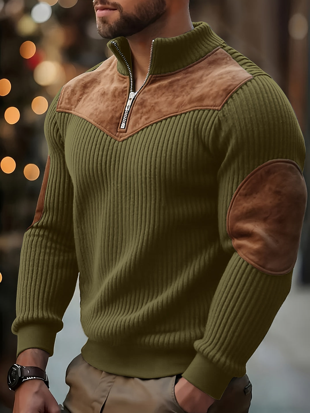 Calvin | Half-Zip Ribbed Pullover