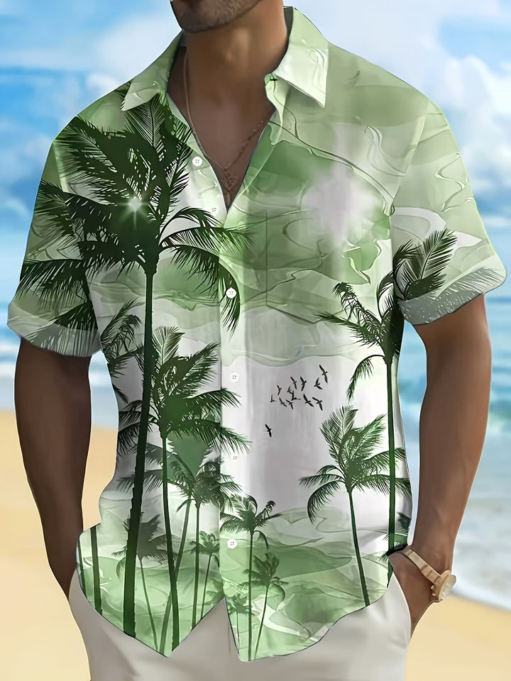 Huxley | Men's Beach Print Short Sleeve Shirt