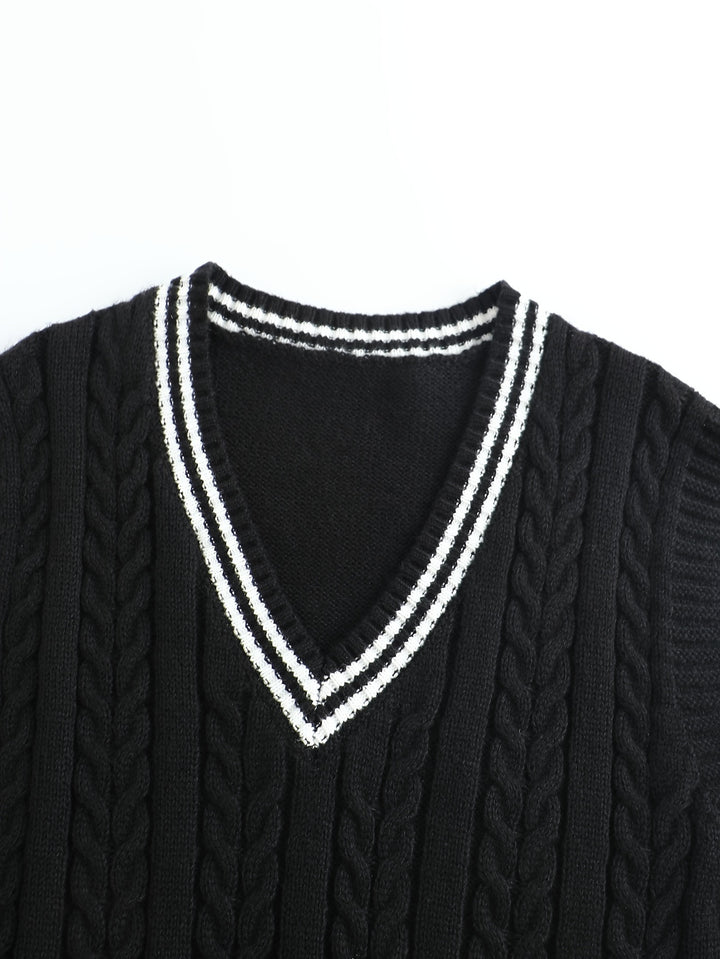 Winston | Cable-Knit V-Neck Sweater Vest