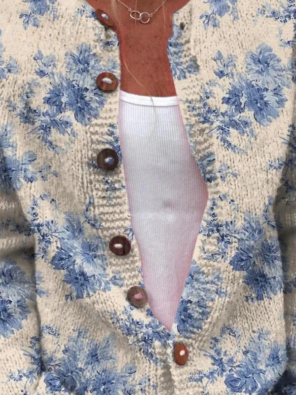Dorothea | Floral Button-Front Cardigan