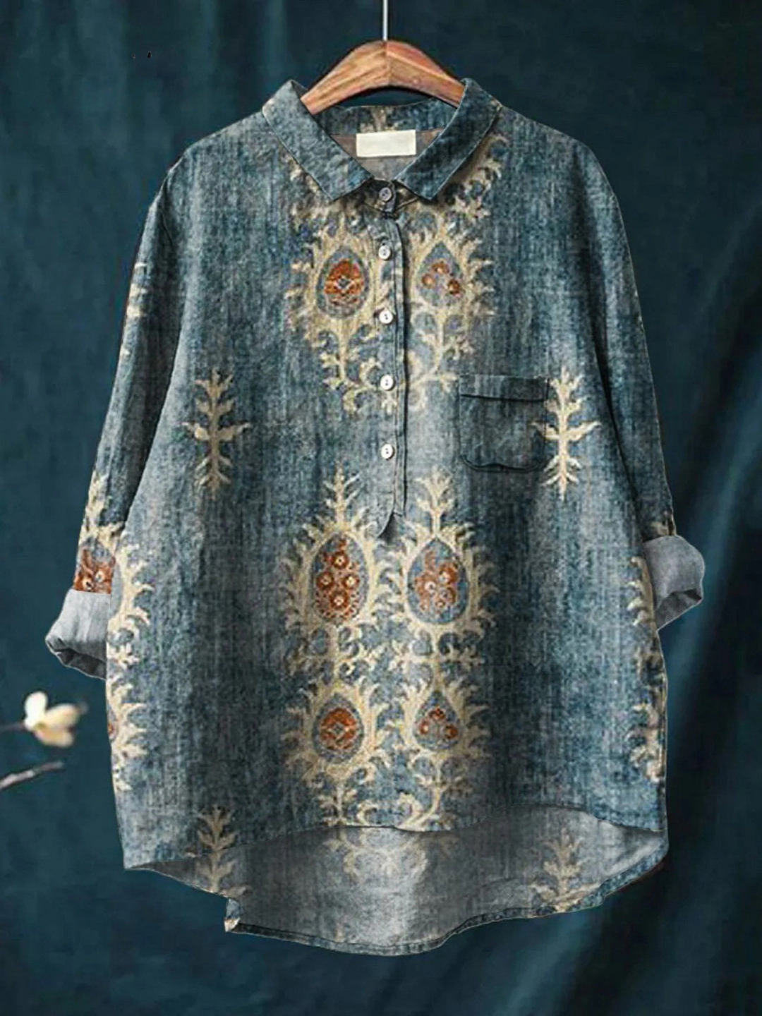 Ruth | Vintage Floral Art Print Casual Shirt