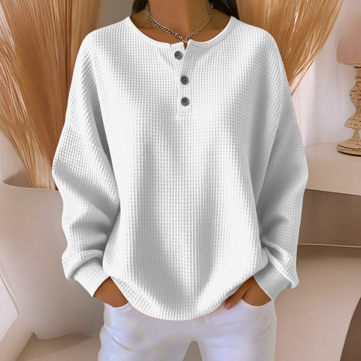 Tegan | Relaxed Button-Neck Top