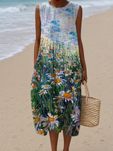 Evelyn | Sleeveless Floral Midi Dress