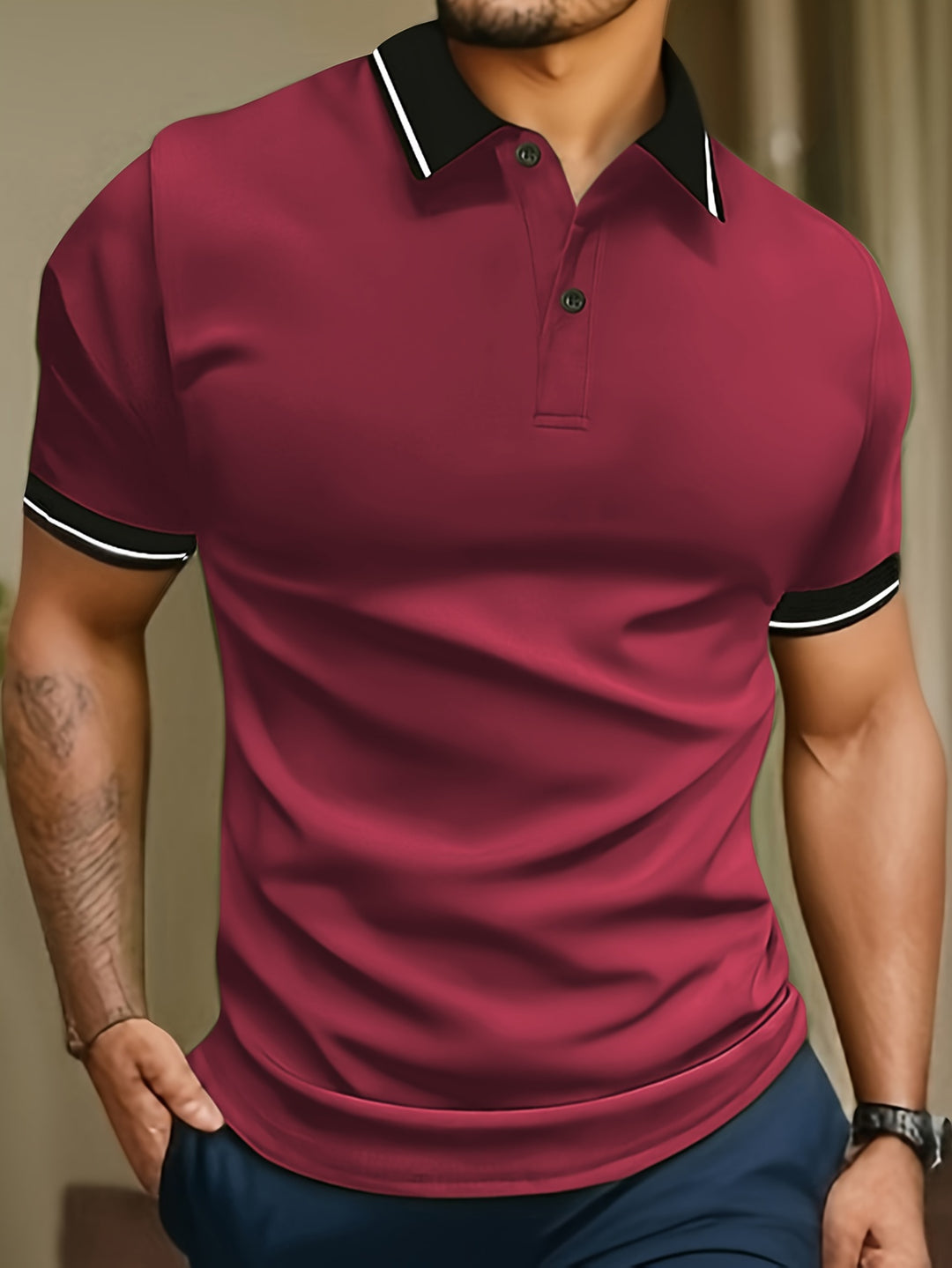 Larkin | Men's Knit Turn-Collar Polo