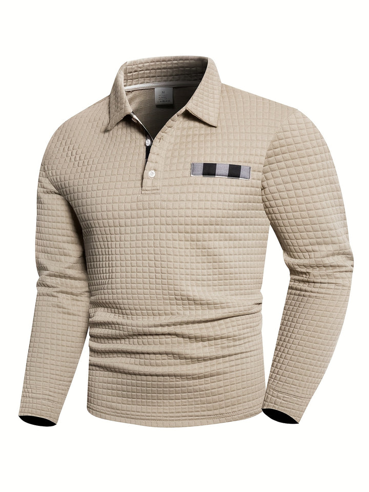 Hollis | Textured Long-Sleeve Polo Shirt