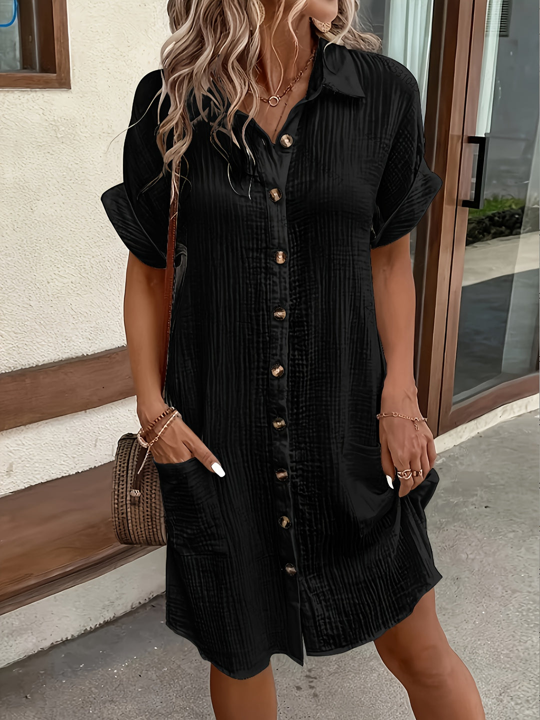 Estelle | Relaxed Button-Front Shirt Dress