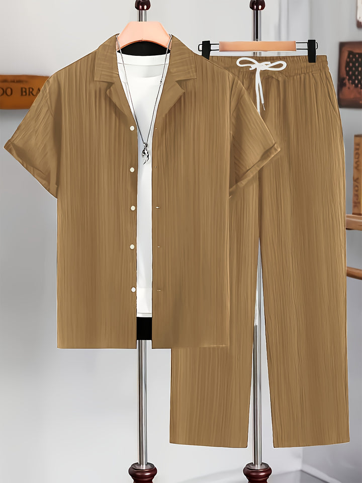 Elliot | Men's Cuban Collar Shirt & Pants Set