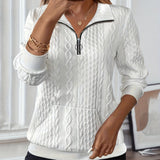 Camille | Cable-Knit Quarter-Zip Sweatshirt
