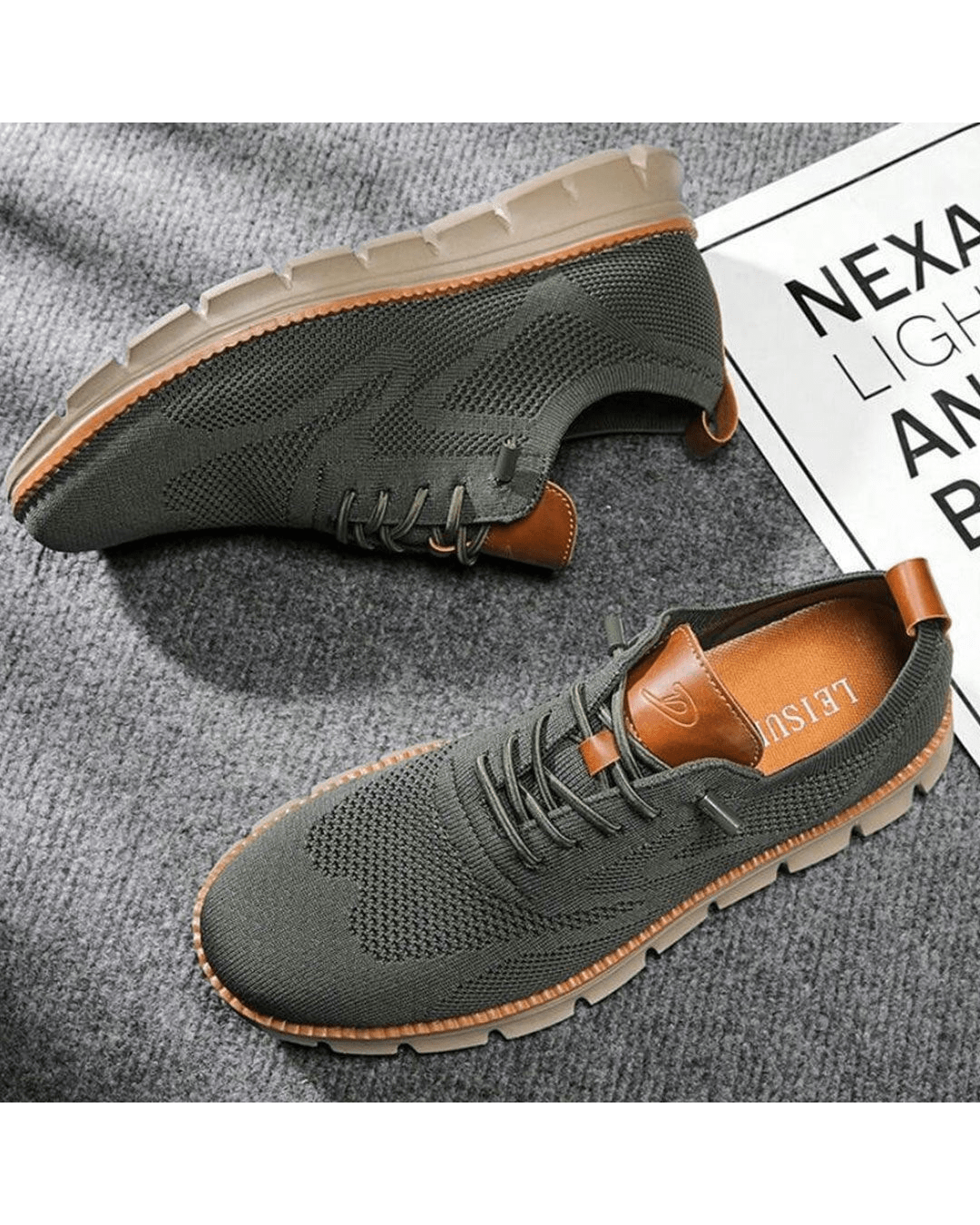 Cole | Men's Breathable Knit Lace-Up Sneakers