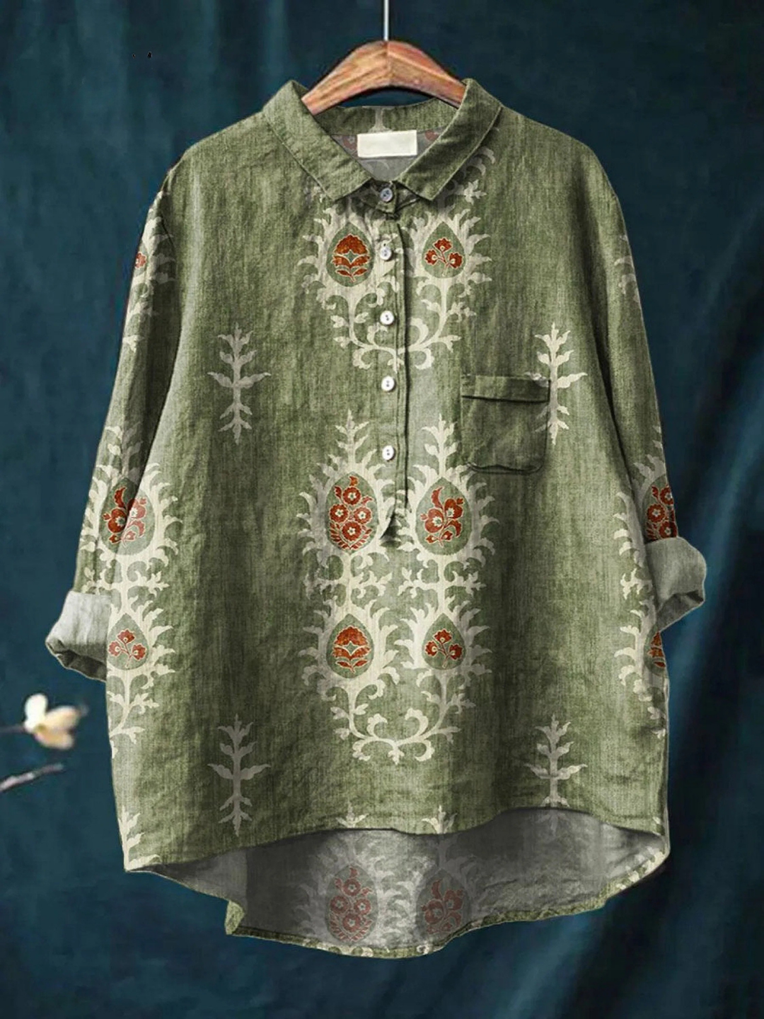 Ruth | Vintage Floral Art Print Casual Shirt
