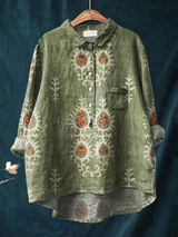 Ruth | Vintage Floral Art Print Casual Shirt