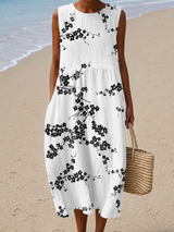 Esther | Sleeveless Floral Midi Dress