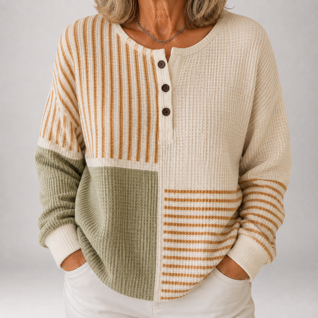 Larkin | Colourblock Waffle Top