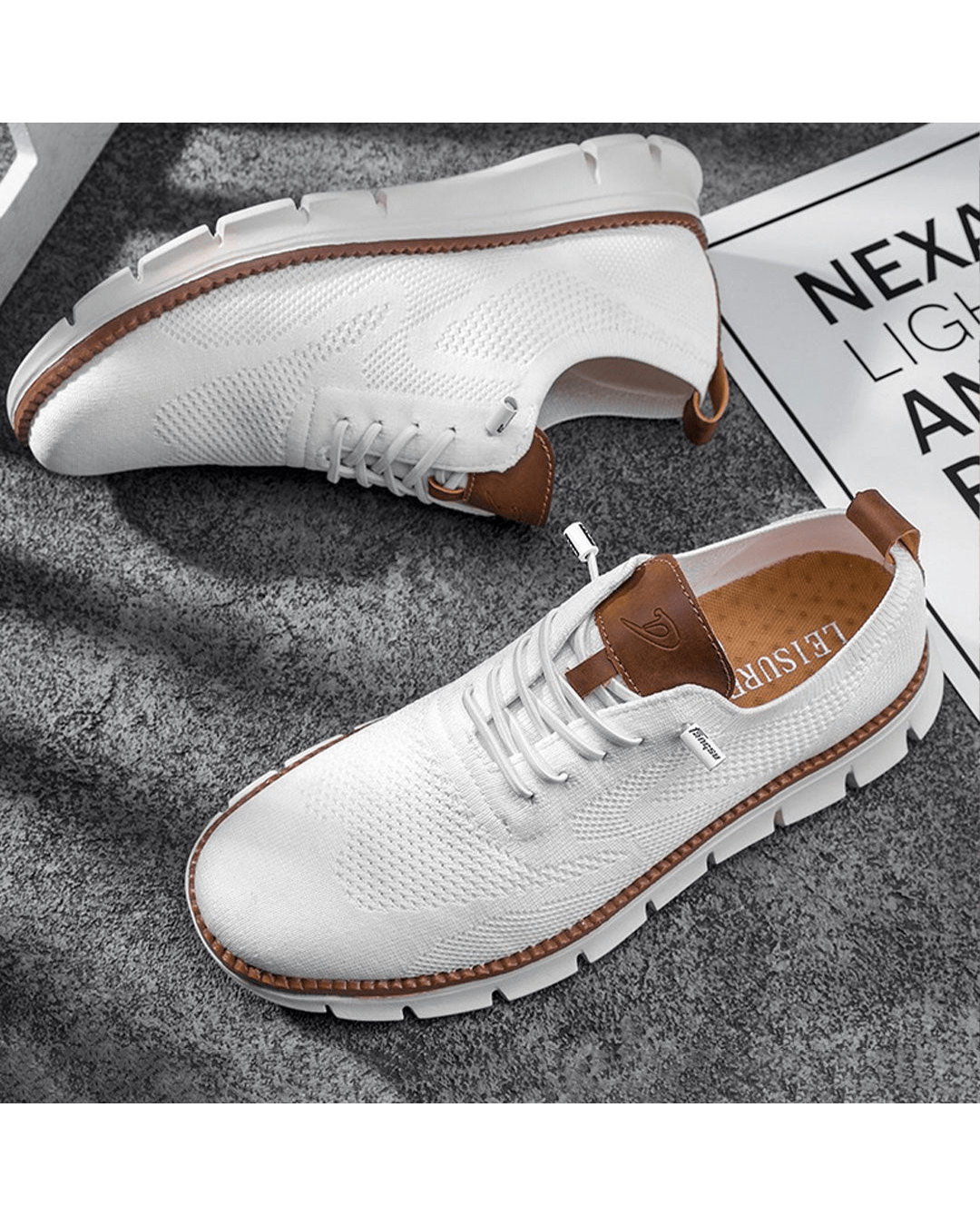 Cole | Men's Breathable Knit Lace-Up Sneakers