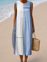 Nell | Colorblock Sleeveless Midi Dress