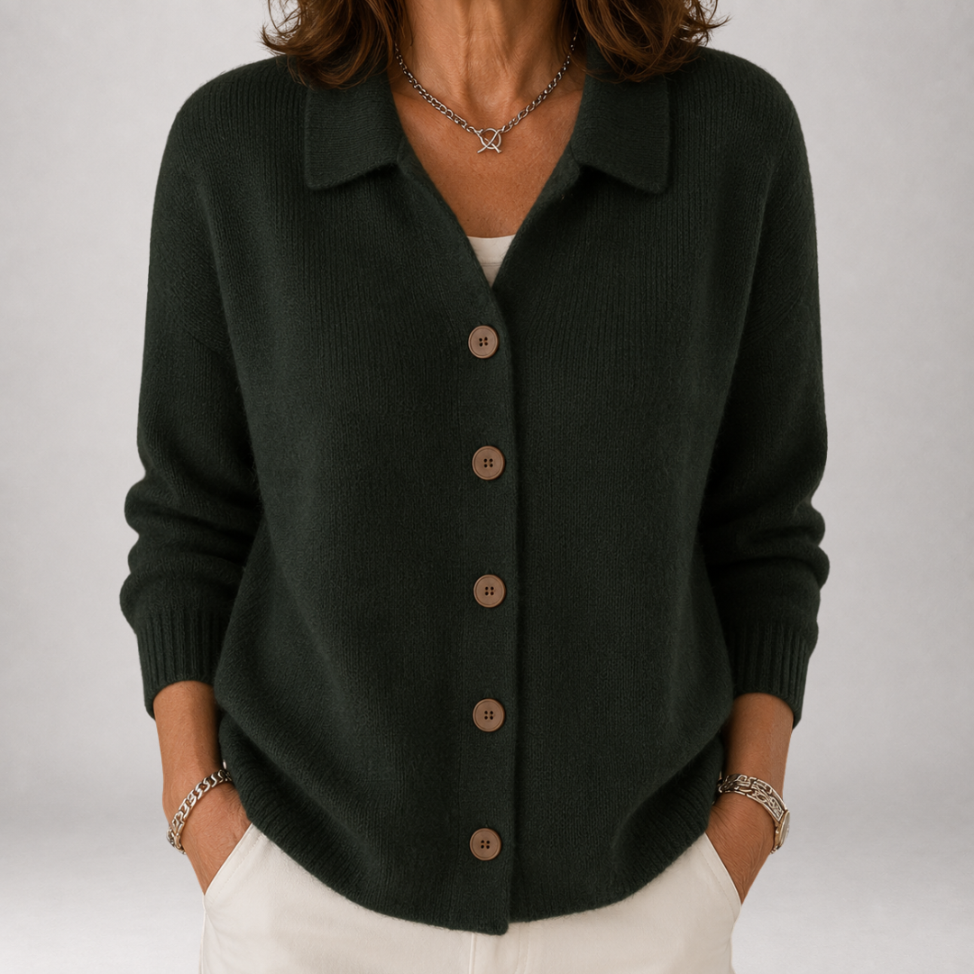 Gwen | Collared Button-Front Cardigan