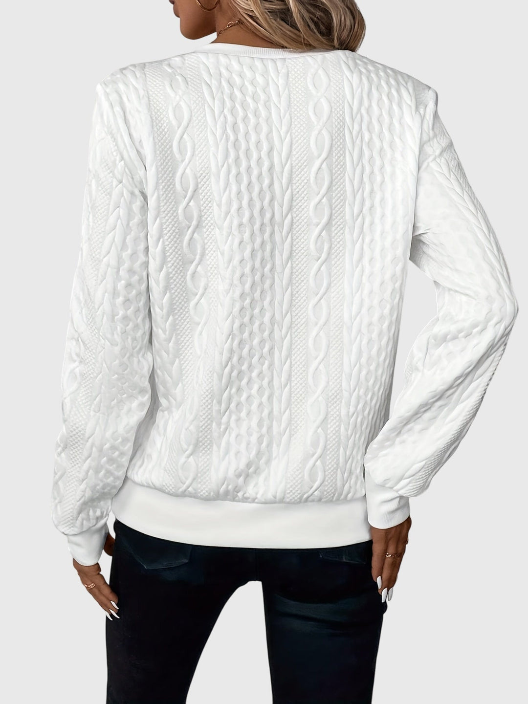 Romy | Textured Zip-Neck Sweater