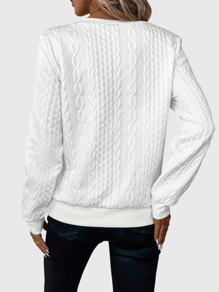 Romy | Textured Zip-Neck Sweater
